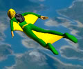 Descida radical pelo penhasco de Wingsuit