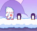Yeti Escorregando na Neve